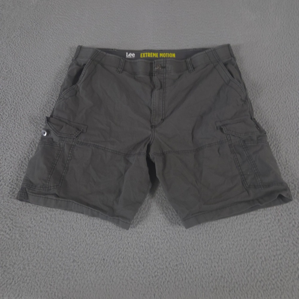 Lee Shorts Men 40 Gray Extreme Motion Swope Cargo Stretch Ripstop Utility Pocket